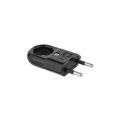 Kištukas 220V 2.5A su įžeminimu, plokščias, pakabinamas juodas (black) WTP2C-2